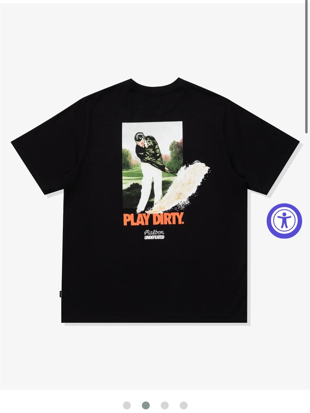 Undefeated Black 'Play Dirty' Golf Graphic Tee with Orange Text